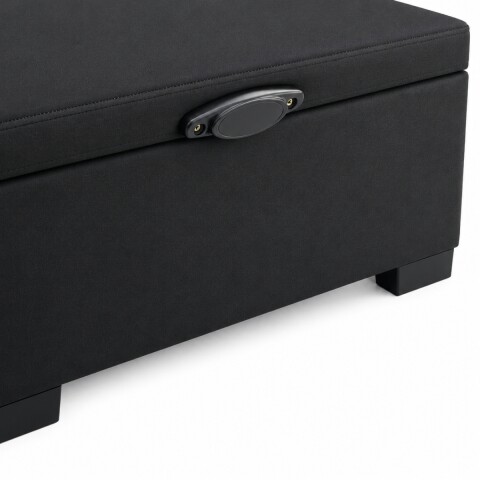 Base Box Baul para Sommier Colchon - Estructura Madera Maciza - Negro 138 x 188 x 35 cm Doble