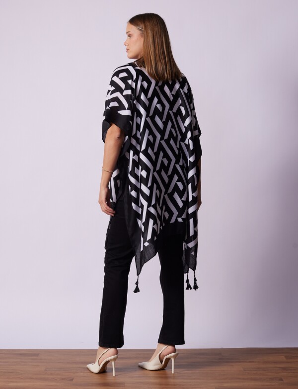 Kimono Printed NEGRO/BLANCO