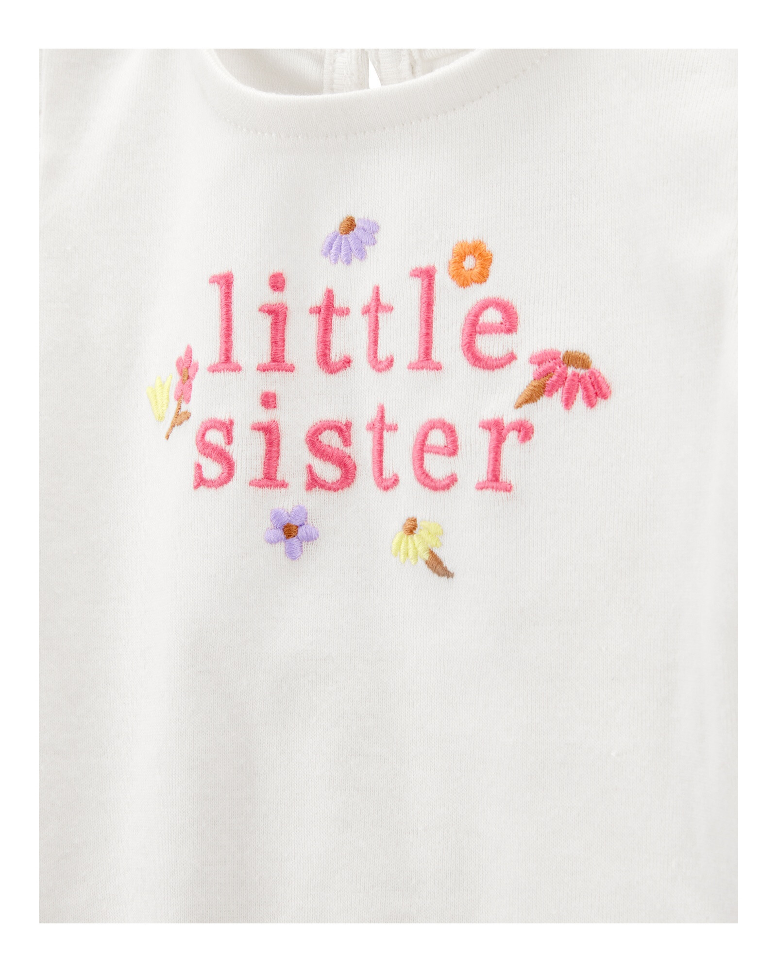 Set dos piezas de algodón, pantalón y body, diseño floral Set dos piezas de algodón, pantalón y body, diseño floral