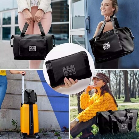 Bolso de Viaje p/Mano Valija Expansible Plegable Impermeable Negro