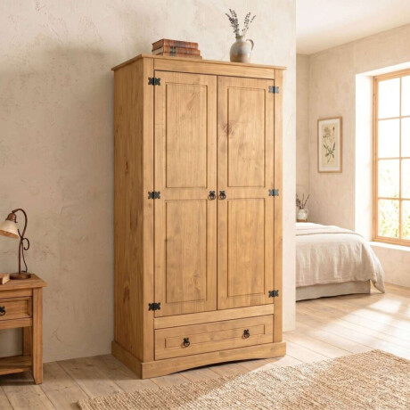Ropero 2 puertas 1 Cajion Madera Linea Mexicana Natural