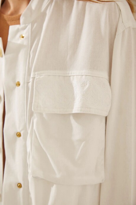 BOMBER TROPICAL BLANCO