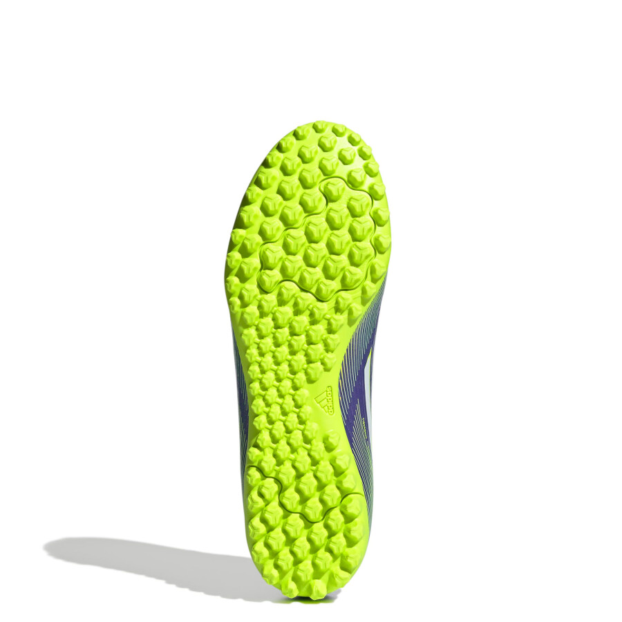 Championes de Fútbol 5 Unisex Adidas F50 Club Púrpura - Blanco - Amarillo Limon