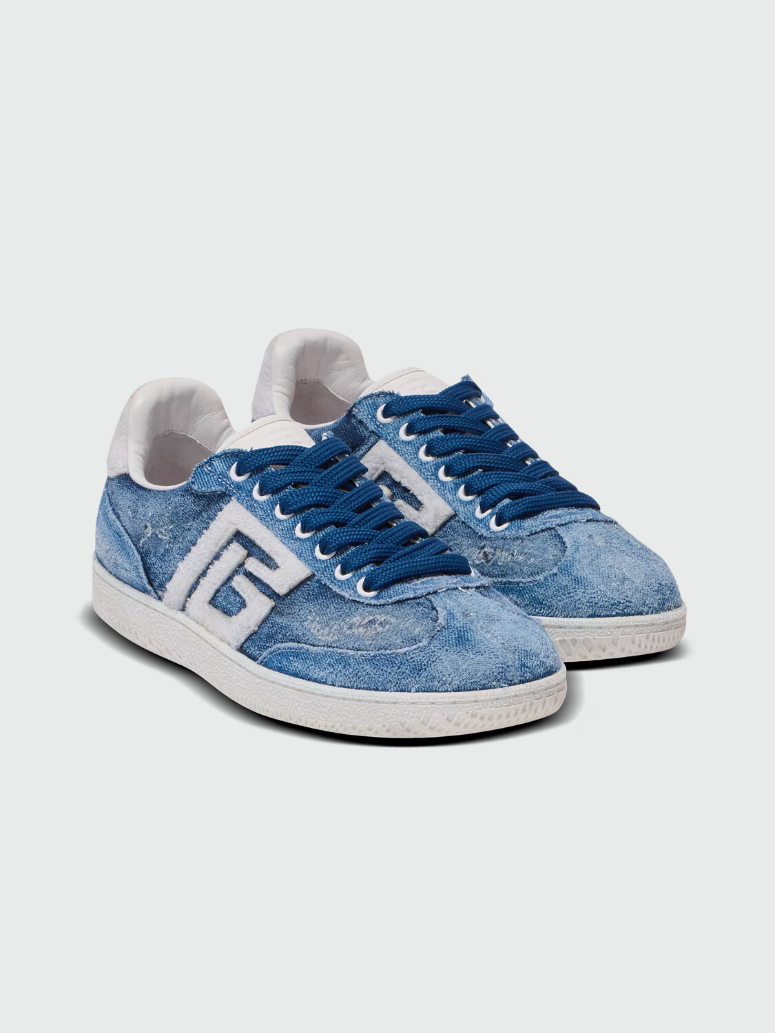 BALMAIN - SNEAKER DENIM SWAN SEE