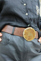 Cinto piedra reversible Crocco taupe