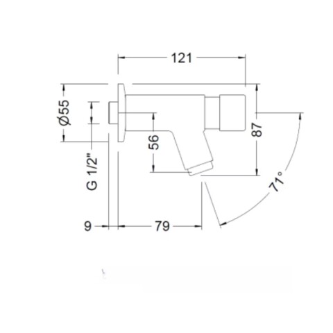 Grifería de lavatorio temporizada de pared Genebre Grifería De Lavatorio Temporizada De Pared Genebre