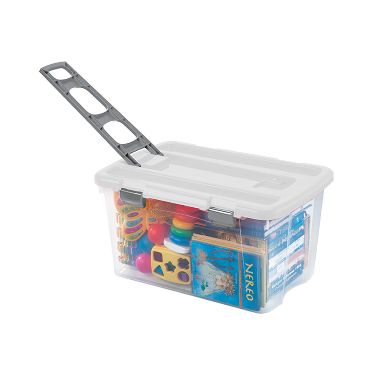 Caja organizadora con ruedas carrito móvil Rimax 120 litros - Gris 