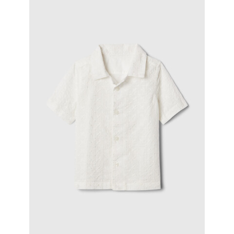 SS EYELET TXTR RESORT COLLAR NEW OFF WHITE