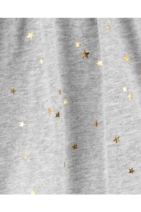 Blusa de jersey manga larga con detalle fruncido y diseño de estrellas en glitter Sin color