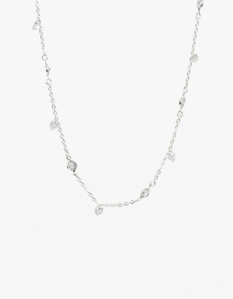 Collares Cortos Strass Collar Corto De Corazones Con Cubic Zirconia - Plateado