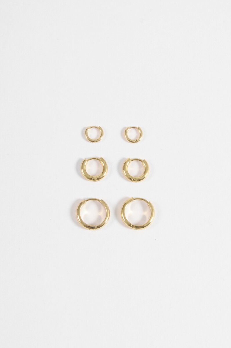 Set aros acero - dorado 