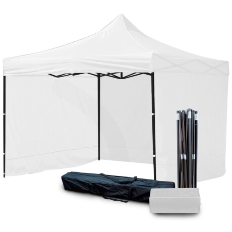 Gazebo reforzado toldo carpa con pared 3x3mt Blanco
