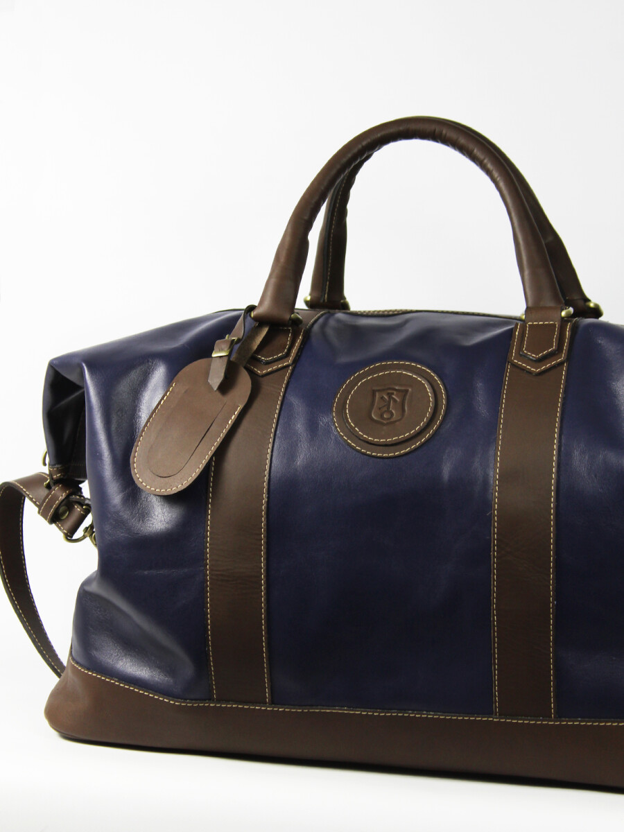Leather Travel Bag - Blue 