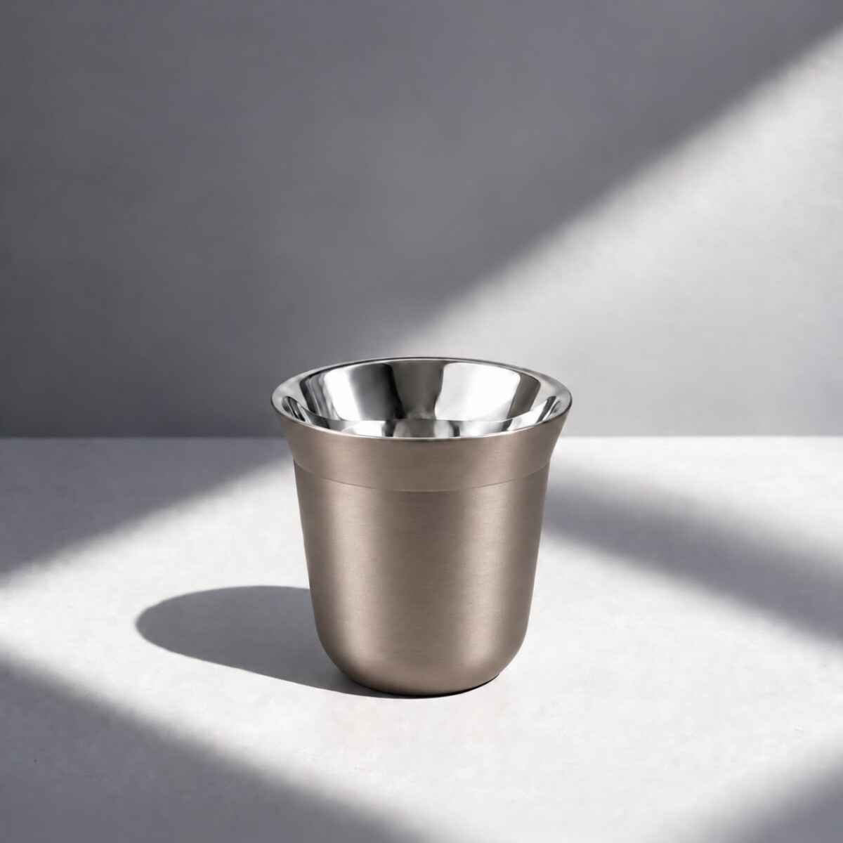 Taza de Café de Acero Inoxidable Estilo Nespresso – Champagne 80 ml 