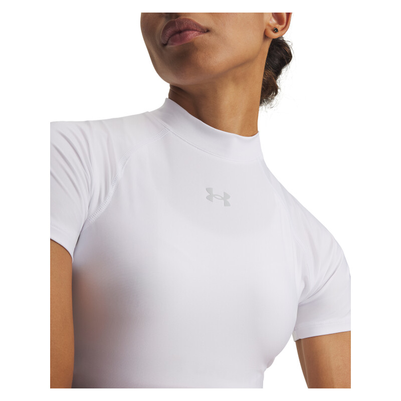 Top UA HeatGear Crop Mock SS Mujer 6010006-100 Blanco