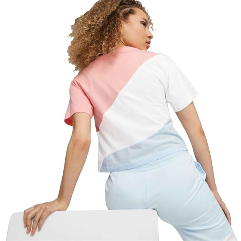 Remera Puma Power Cat de Mujer - 676011 69 Blanco-rosado