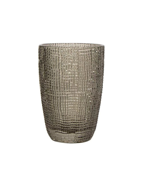 VASO LARGO DE VIDRIO 420ML GRIS MUSELINA VASO LARGO DE VIDRIO 420ML GRIS MUSELINA