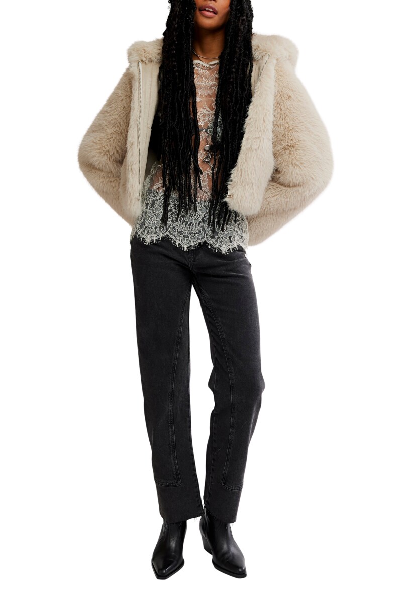 CHAQUETA PELO Marfil