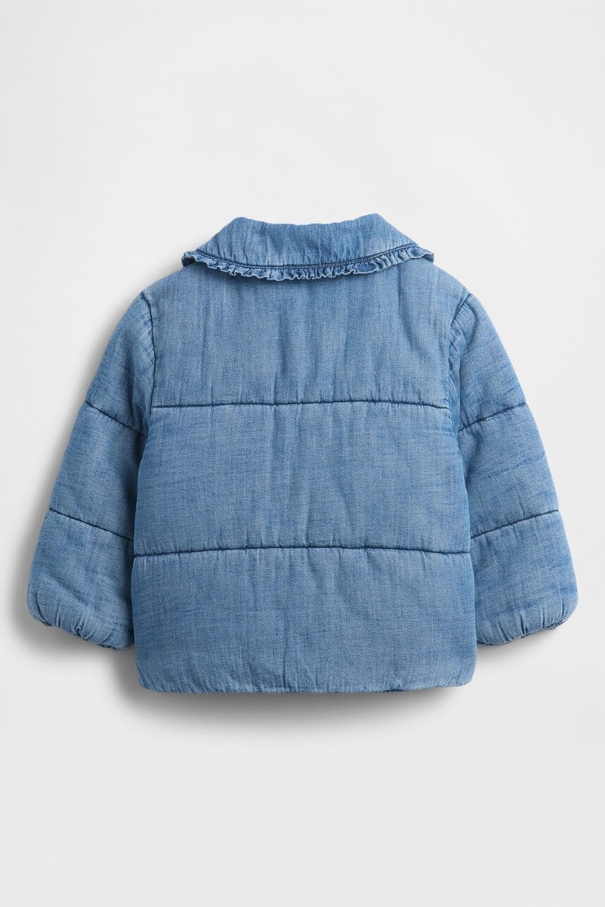 Campera De Jean Puffer Toddler Niña Light Wash