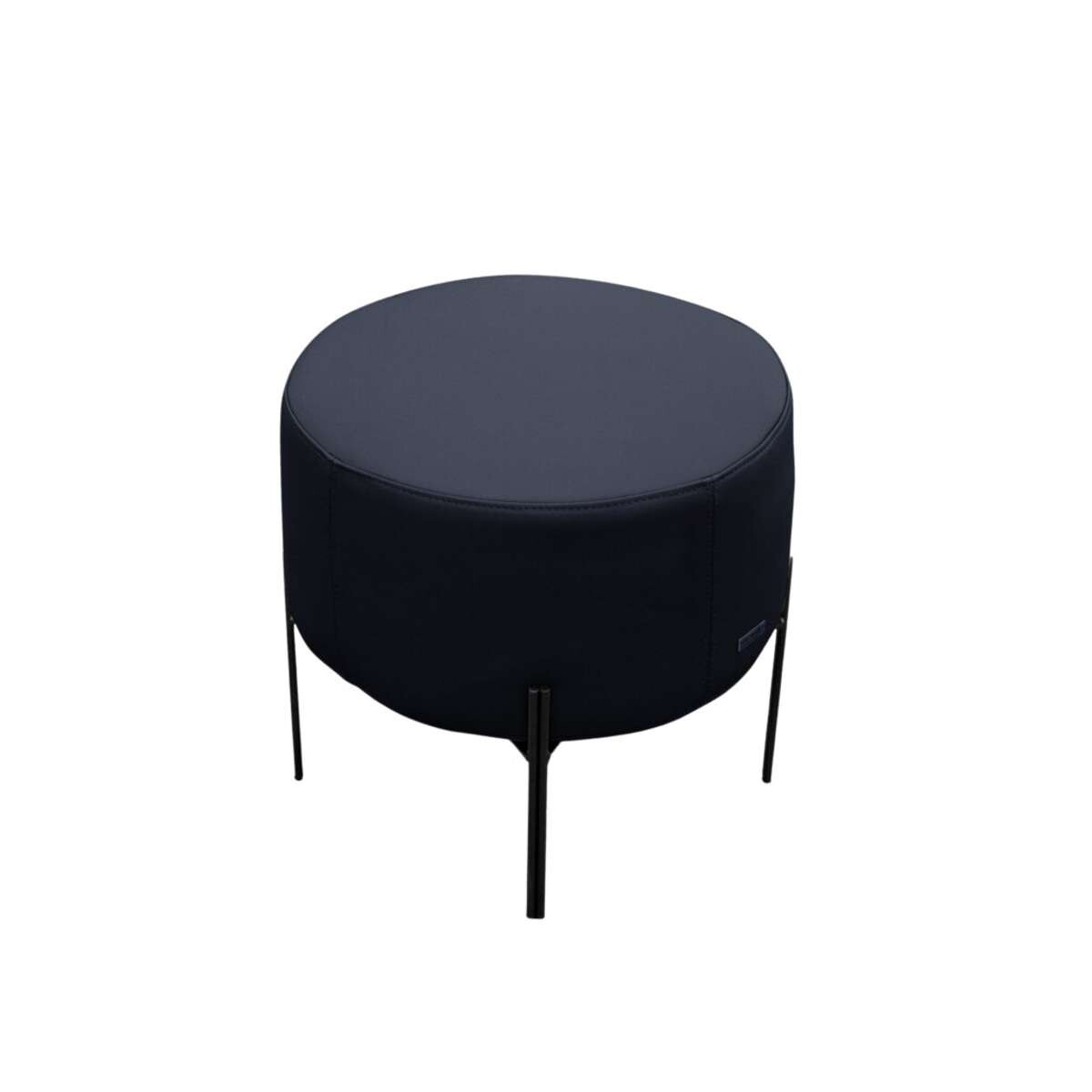 Puff 100% Cuero Mia - Negro 