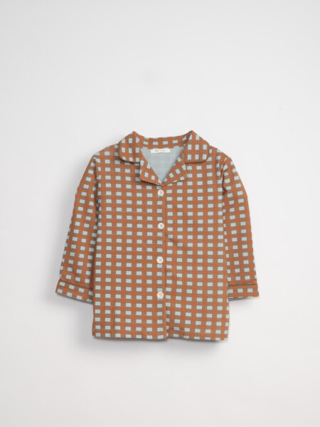 Conjunto pijama Cuadros Marron