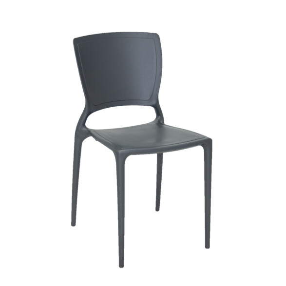Silla apilable grafito SOFIA con respaldo cerrado -TRAMONTINA TD0602