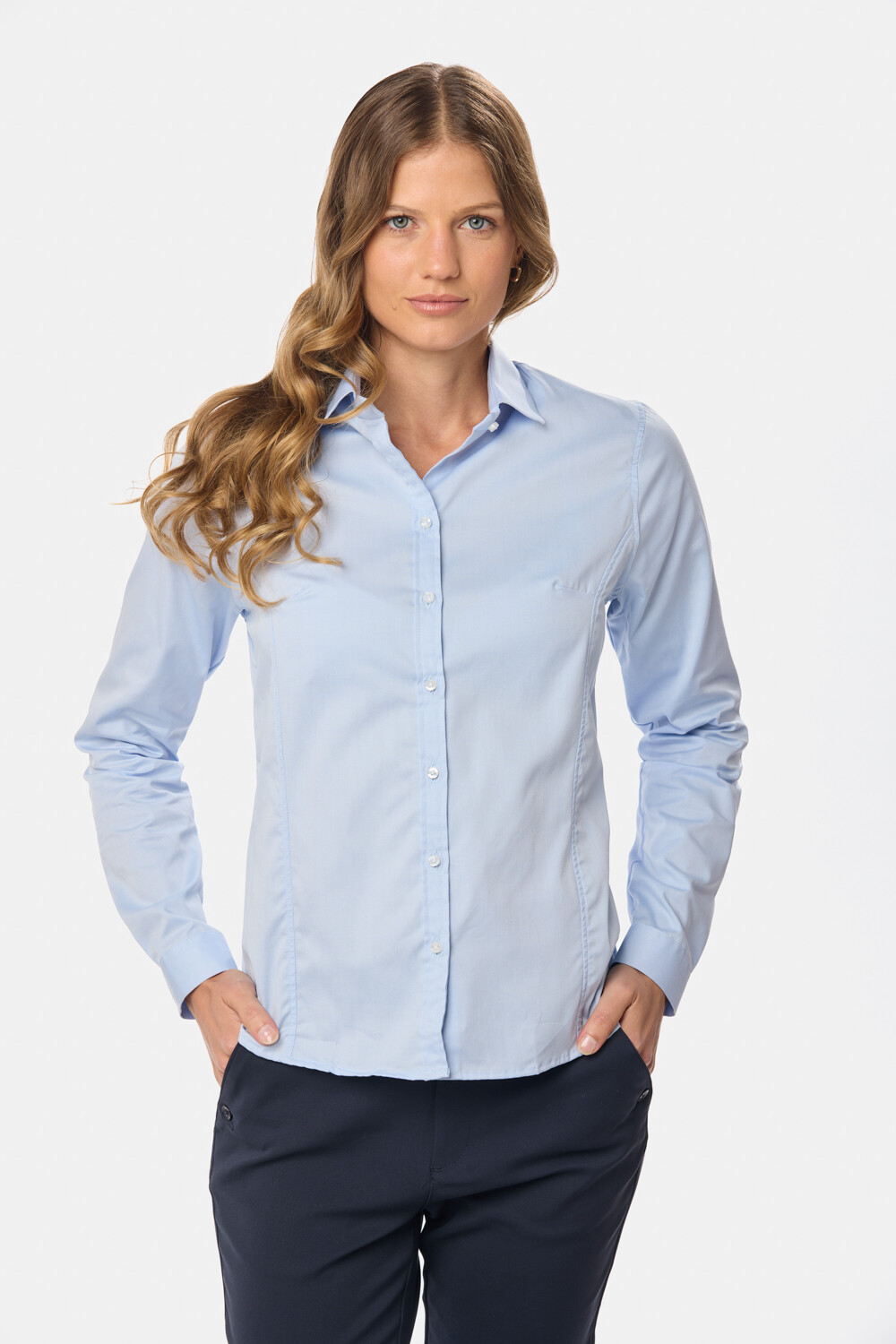 CAMISA LISA Celeste