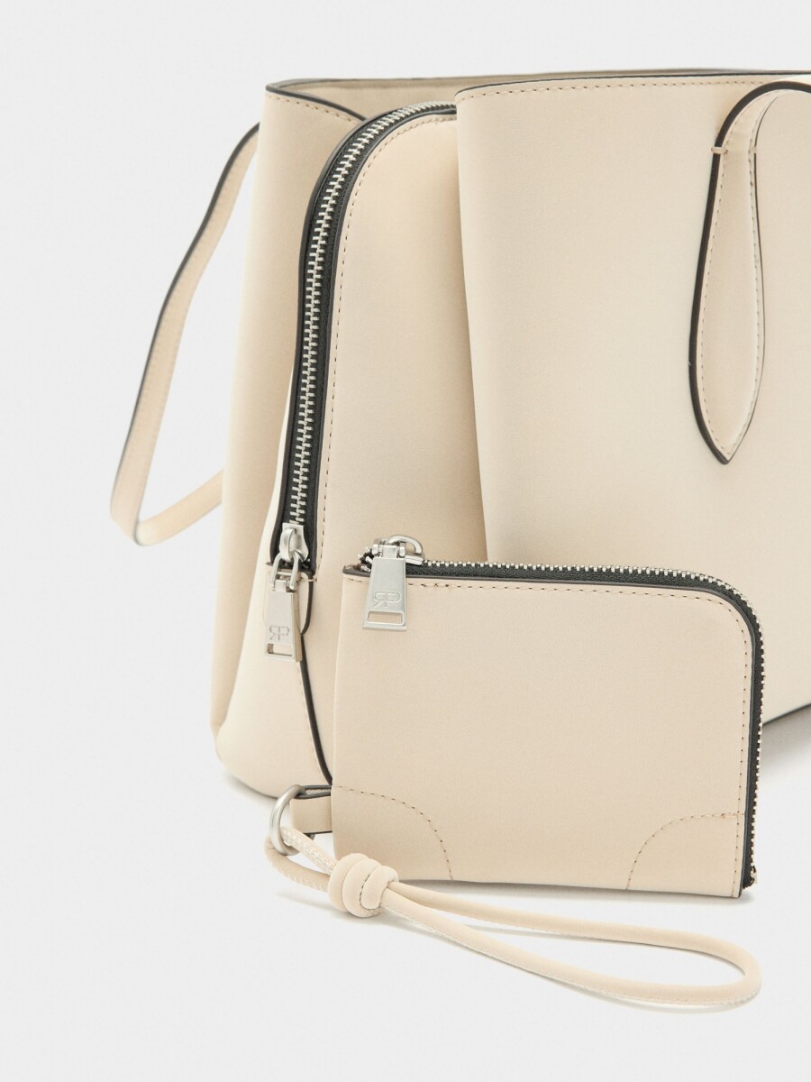 Bolso Para Portátil 13" Textura Suave crudo