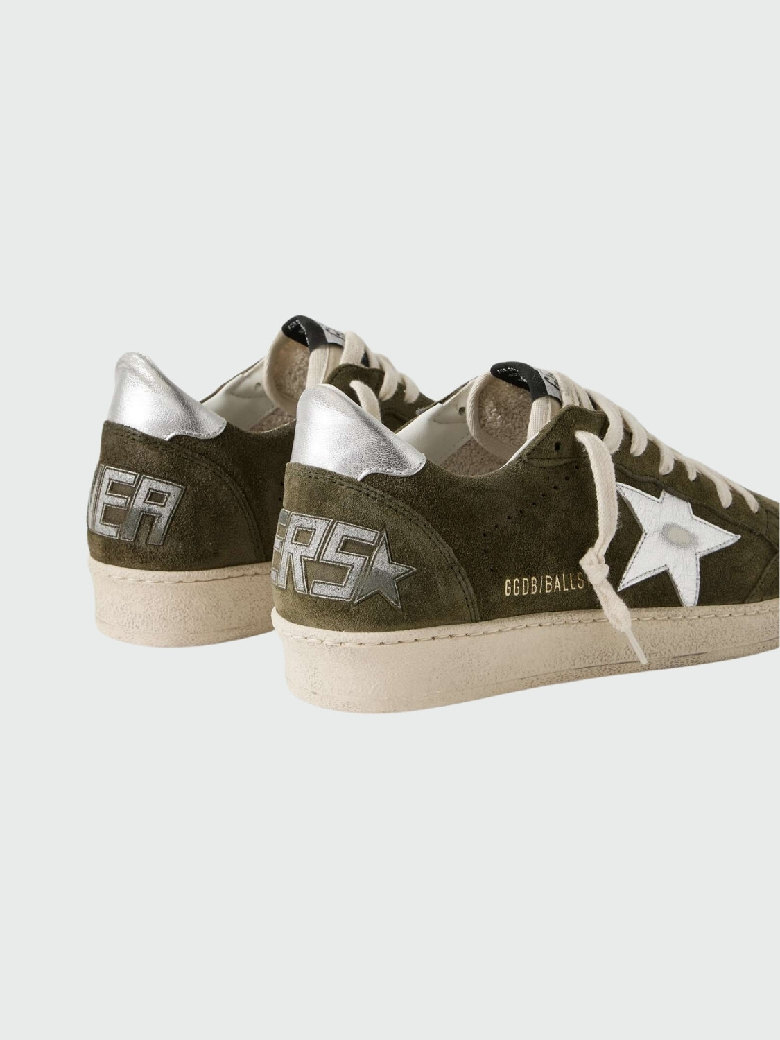 Golden Goose-Championes de gamuza acordonados, Ball star Verde