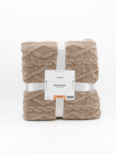 FLANNEL TRAMA ROMBOS 2 PLAZAS GRIS (V)