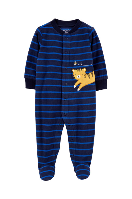 Pijama 1 pieza de micropolar con pie estampa tigre 0