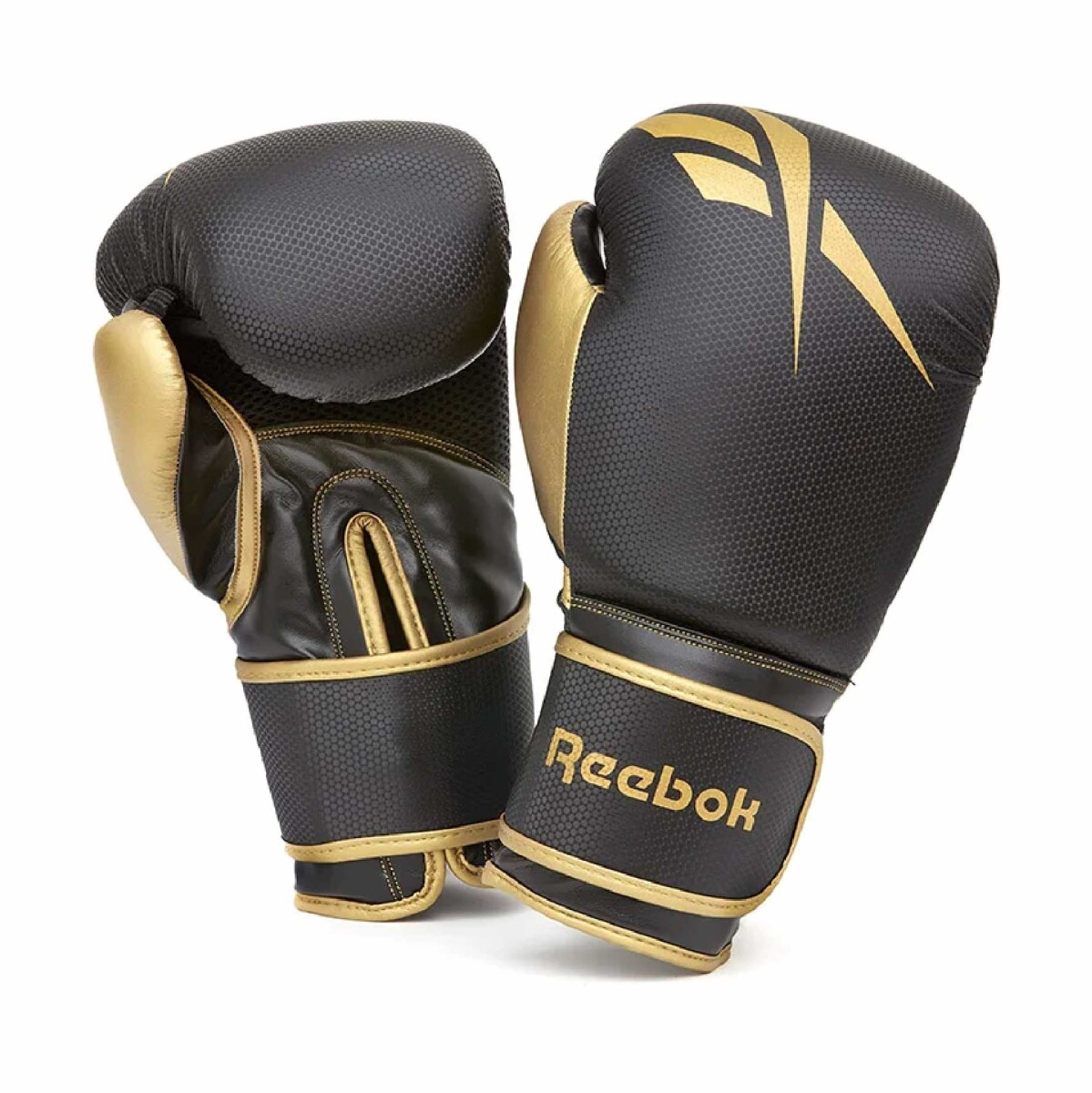 Guantes De Boxeo Reebok Boxing Gloves - Negro y Dorado 