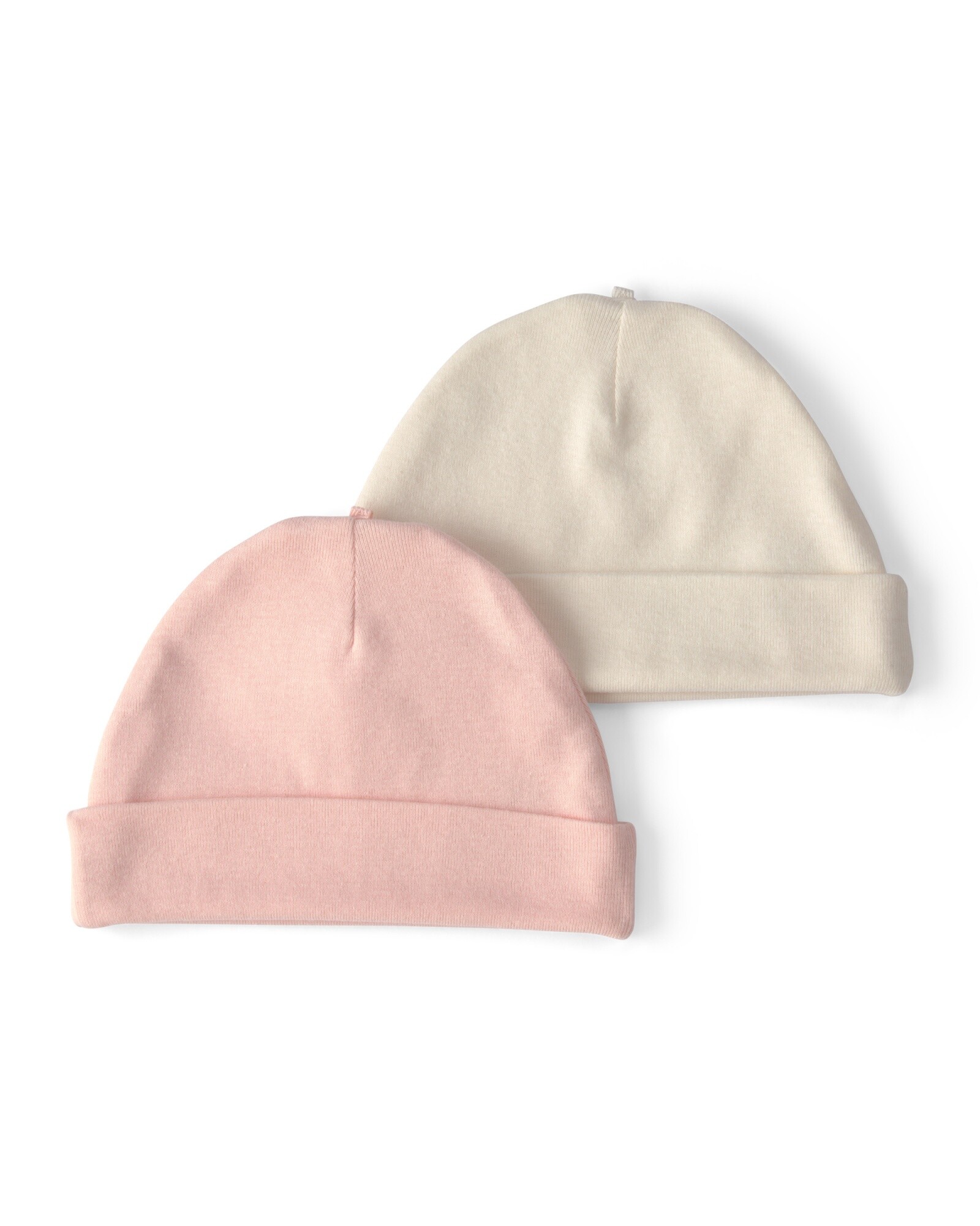 Pack dos gorros de algodón, rosado y marfil Sin color