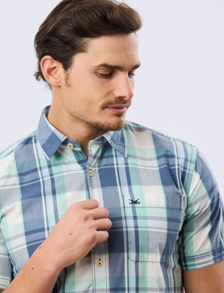 CAMISA MANGA CORTA CUADROS Verde