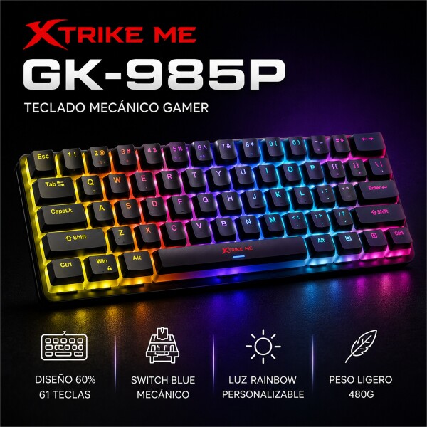 Teclado Mecánico Xtrike Me GK-985P Negro