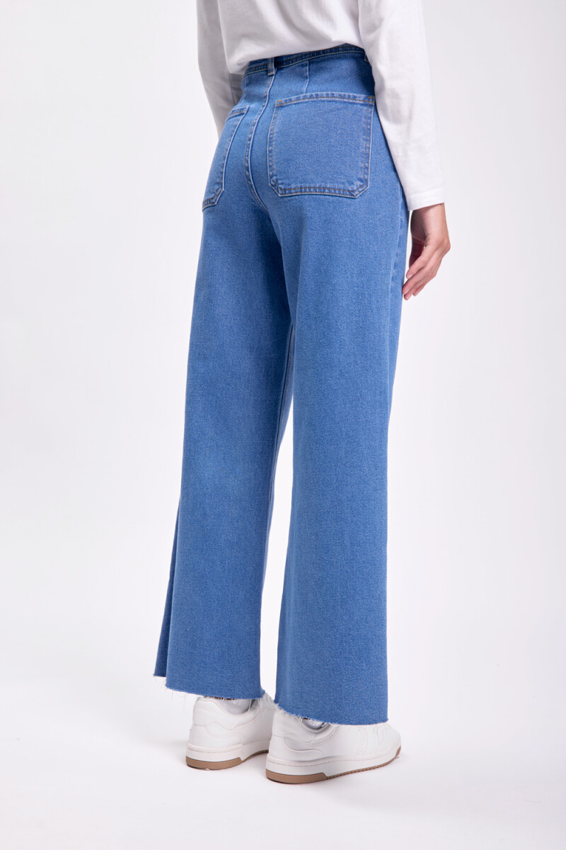 Pantalón jean ancho Azul Medio
