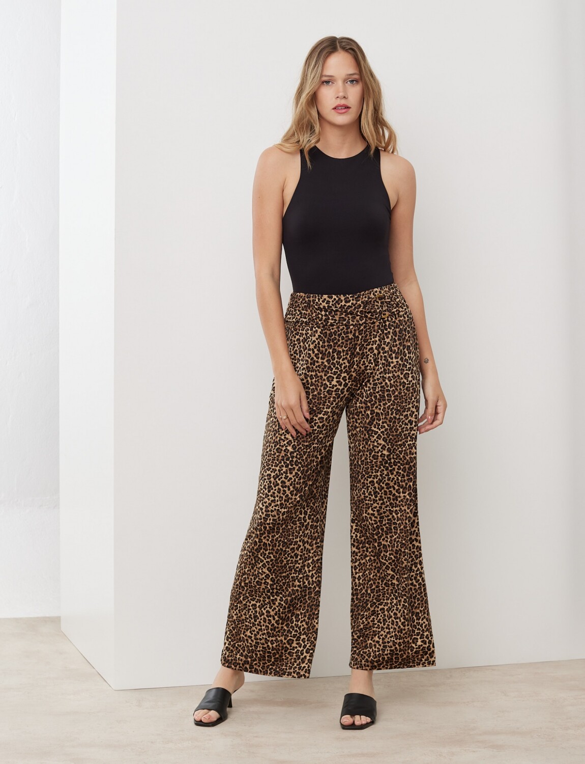 Pantalon Print - Negro/beige — LA OPERA