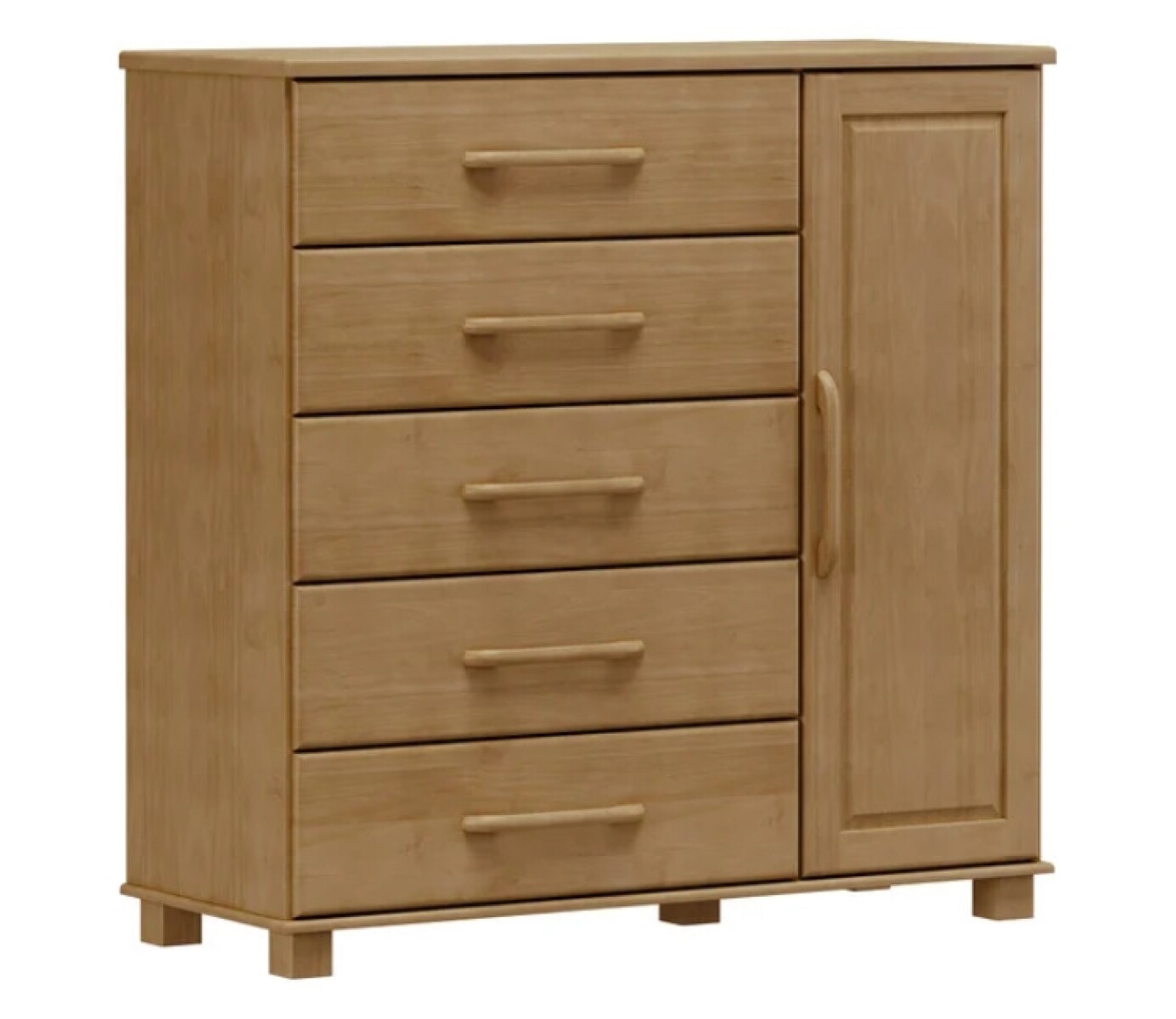 Comoda 5 Cajones 1 Puerta Ouro 2251 Freijo 