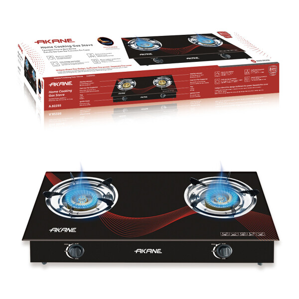 Anafe A Gas 2 Quemadores Akane Vidrio Templado 82255 ANAFE AKANE 2 QUEMADORES A GAS 82255