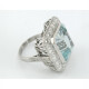 Anillo Oro 18K Diseño Antiguo Con Brillantes Y Agua Marina Anillo Oro 18K Diseño Antiguo Con Brillantes Y Agua Marina