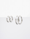 Aros Argollas Set Metal Set De Argollas De Acero - Plateado