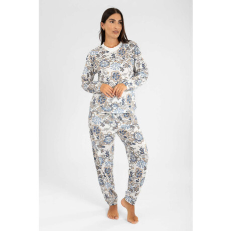 Pijama blue flower Lila