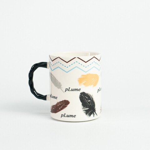 Taza Ceramica Plumas 8X9,5Cm Unica