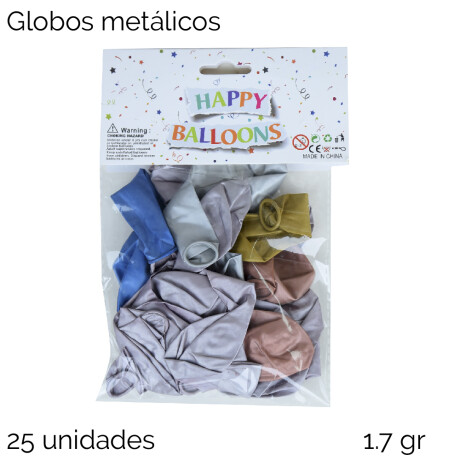 Globos Metalicos 10" 1,7gr X 25 Unidades Colores Surtidos Globos Metalicos 10" 1,7gr X 25 Unidades Colores Surtidos