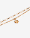 Pulseras Flexibles Con Dijes Pulsera Multicadena Flor - Dorado