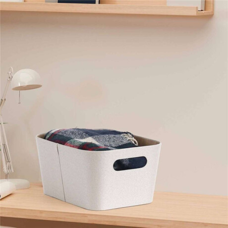 Organizador Con Asas Ext Tela Crema 23X30.5X15.2Cm