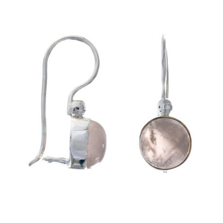 Par de caravanas de plata 925, CUARZO ROSA. Par de caravanas de plata 925, CUARZO ROSA.