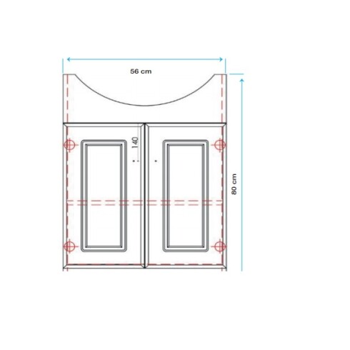 MUEBLE DE BAÑO CON BACHA 2 PUERTAS 60x29x80CM AQUALIA 000