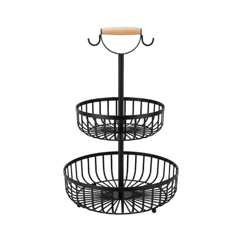 ORGANIZADOR METAL NEGRO 2 NIVELES 28X46CM Unica