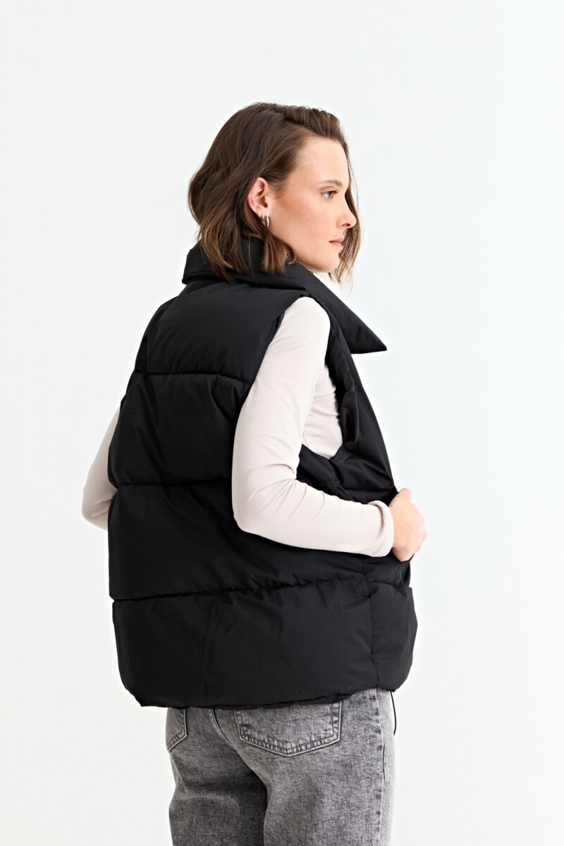 Chaleco puffer grueso NEGRO